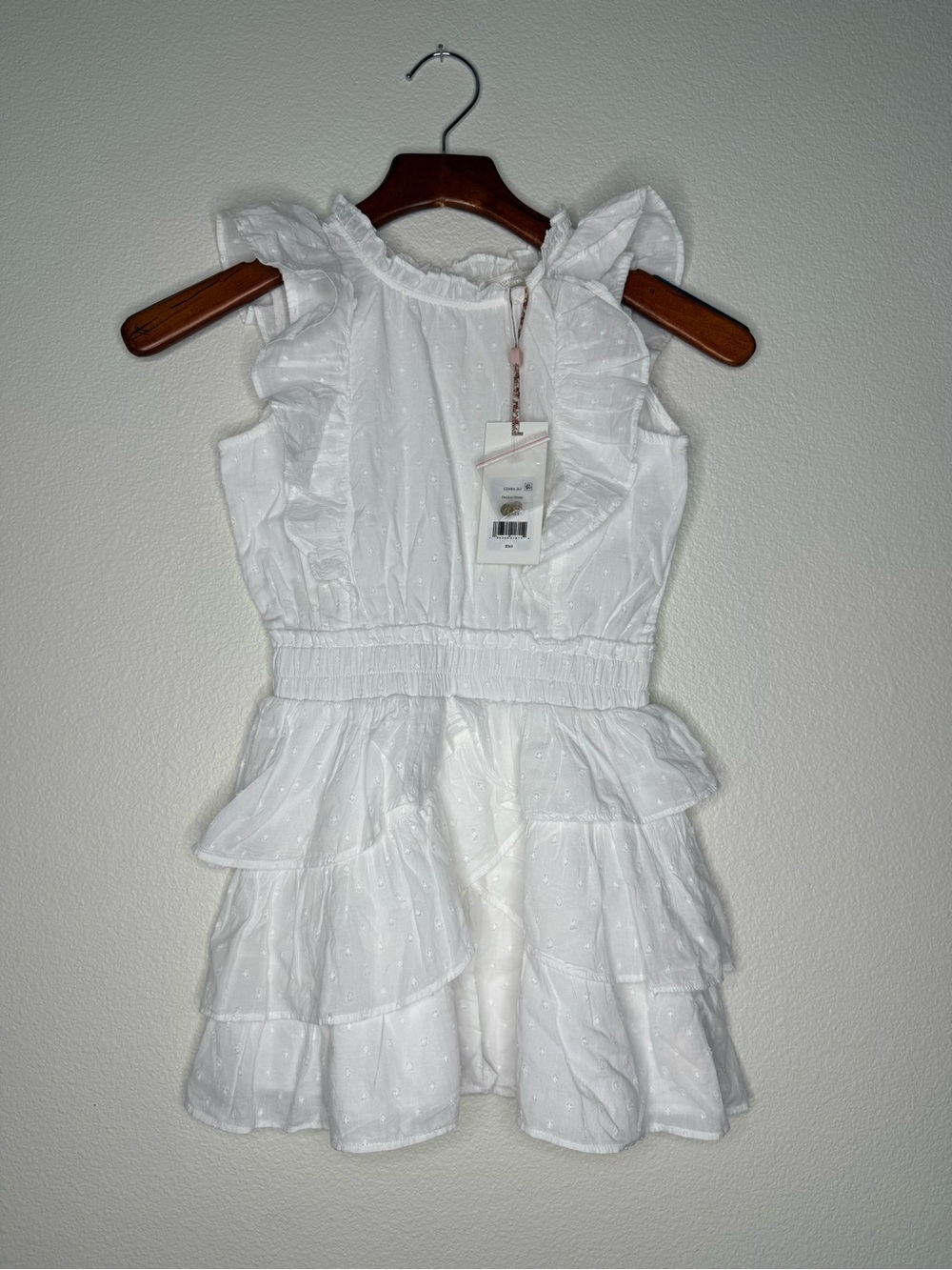 LoveShackFancy White Ruffled Eyelet Dress for Girls
